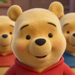 a film still of winnie the pooh in stranger things, finely detailed features, closeup at the faces, cinematic, 4 k, detailed, postprocessing, photo realistic, hyperrealistic