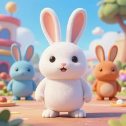 a 3 d render of raving rabbids ubisoft, wii, hyper realistic, 8 k hdr.