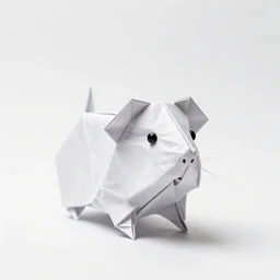 origami guinea pig, professional studio photo, full body, isolated on a pure white background, centered, entire subject in frame, sharp focus, soft studio lighting