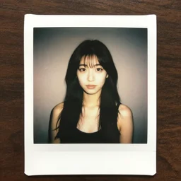 atmospheric polaroid photo of female japanese model