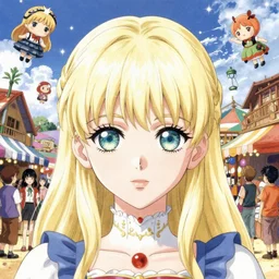 character portrait of the white queen annasophia robb with gorgeous detailed eyes in the marketplace in the sky, color page, tankoban, 4 k, tone mapping, doll, akihiko yoshida, james jean, andrei riabovitchev, marc simonetti, yoshitaka amano, kentaro miura
