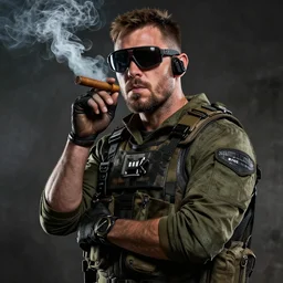 captain price from call of duty modern warfare 2 0 1 8 smoking cigar portrait