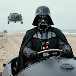 Darth Vader on a landing craft approaching Omaha beach, 1944