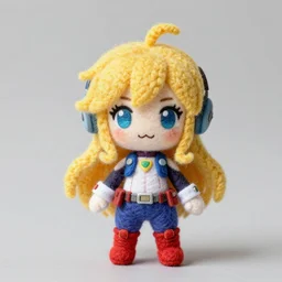 a needle felted chibi zero suit samus, needle felting art.