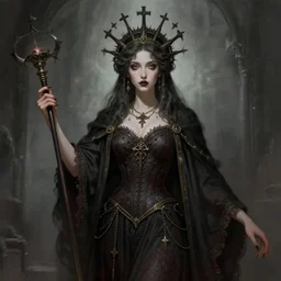 byzantine gothic goddess, highly detailed, digital painting, trending on artstation, concept art, sharp focus, illustration, art by artgerm and greg rutkowski and magali villeneuve