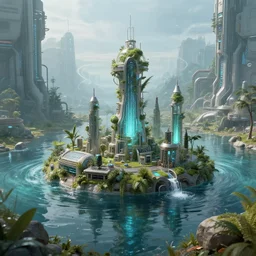 hyperrealistic artwork sustentability distopic science fiction water regenerative disruptive technologies