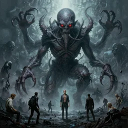inconceivable otherworldly massive cthulu god rising from a grim obsidian landscape, 8 k very detailed matte painting by donato giancola, john berkey, edvard munch, ismail inceoglu, thomas moran. elder god lovecraft mythology trypophobia