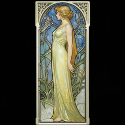 full - body side profile portrait, imogen poots paladin, by artgerm, cushart krenz, greg rutkowski. art nouveau neo - gothic stained glass by mucha. dota. swirly intricate glass linework background. gaudy colors, sharp edges. ultra clear detailed. 8 k. elegant. octane render
