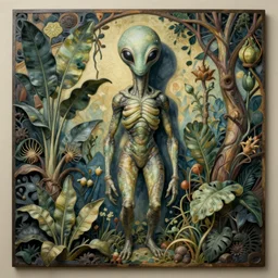 hyper - detailed matte illustration of alien botany by tuco amalfi based on art forms in nature by alphonse mucha