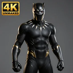 Gosling as superhero Black Panther. Superhero 4k Unmasked Celebrity Marvel