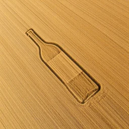 aeriel view photography of crop circle forming the shape of laying down wine bottle drawn in the crop