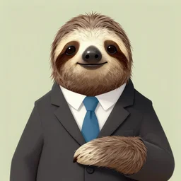 digital art of a sloth in a suit