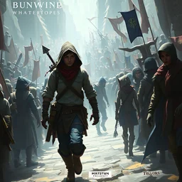 two adventurers walking through a crowd of people, fantasy, digital art, highly - detailed, artstation cgsociety masterpiece