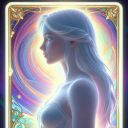 side portrait, imogen poots paladin, gloomhaven, soft, smooth, luminescent, art nouveau tarot, backlit glow, colorful swirly ripples, gaudy colors, aesthetic octane render, unreal engine, 8 k, pre - raphaelite, gothic, by greg rutkowski, jesper ejsing, rhads, lois van baarle, ilya kuvshinov