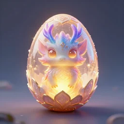 a beautiful distinct mystical creature egg shining. symmetrical. game asset, octane render, award winning render, depth of field, artstation, deviantart 8 k