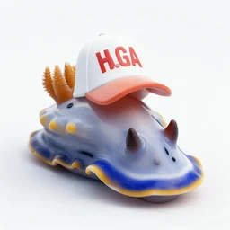 sea slug wearing a maga hat