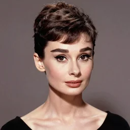 A masterpiece head and shoulders portrait of Audrey Hepburn by William Adolphe Bouguereau