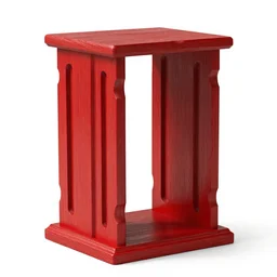 ruby red plant stand, stylized 3d render, isolated on a pure white background, centered, entire object in frame, sharp focus, soft studio lighting