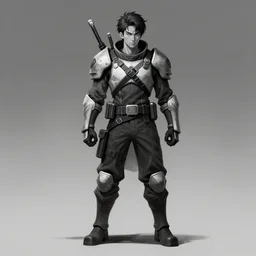 concept art of a game character fallout Kim Jung Gi black and white