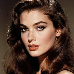 stunning award - winning portrait by peter lindbergh of a beautiful young feminine brunette woman. close up. vintage 2 0 2 0 s hollywood glamour. long shiny hair. dramatic high fashion makeup. canon 5 0 mm.