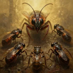 epic professional digital art of startling hungry insects, faint golden moody atmospheric lighting, painted, intricate, detailed, detailed, foreboding, by leesha hannigan, wayne haag, reyna rochin, ignacio fernandez rios, mark ryden, iris van herpen,, epic, stunning, gorgeous, much wow, cinematic, masterpiece.