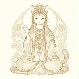 a vector illustration of a cat goddess, highly detailed, elegant, intricate