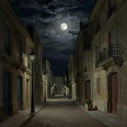 a city street in the moonlight by piranesi