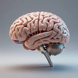 computer made from brain futuristic, highly detailed, granularity