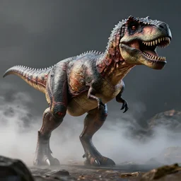 gun in the style of a t - rex, award winning, unreal engine 5 render, volumetric fog, ray traced, award winning, intricate details, photorealistic, trending on cgsociety