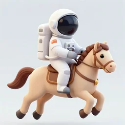 an astronaut ice cream package riding a horse