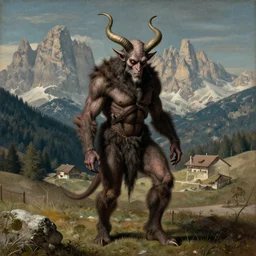 krampus in the dolomites by francisco de goya