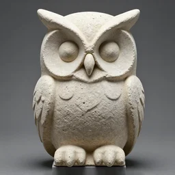 symmetrical detailed sculpture of an owl, made of Spongy Rock
