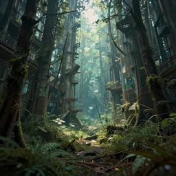 tilt shift aquarium!!!! industrial architecture abandoned city nature by neil blevins, sunlight made of glass fisheye futuristic forest wilderness bioshock alien scifi, archdaily, wallpaper, highly detailed, trending on artstation.
