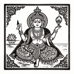 an indian. linocut art
