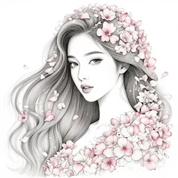 the portrait of an absurdly beautiful, graceful, elegant woman made of petals, an ultrafine detailed illustration by kim jung gi, irakli nadar, intricate linework, bright colors, final fantasy, behance contest winner, angular, unreal engine 5 highly rendered, global illumination, radiant light, detailed and intricate environment