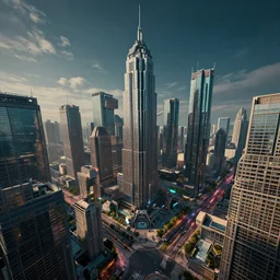 phot of an atompunk city