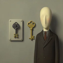 psy key to glitch switches, art by art rene magritte