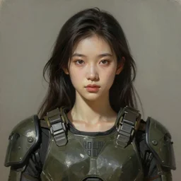 a photorealistic painting of an attractive young girl, partially clothed in stealth-like battle armor, olive skin, long dark hair, beautiful bone structure, symmetrical face, perfect eyes, intricate, elegant, digital painting, concept art, illustration, sharp focus, minimal artifacts, from Metal Gear, in the style of Ruan Jia and Mandy Jurgens and Greg Rutkowski, trending on Artstation, award winning