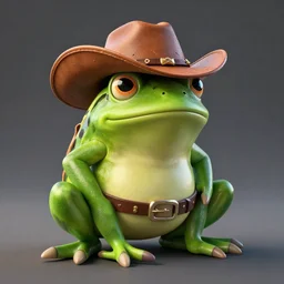 cowboy frog, lisa frank, octane render