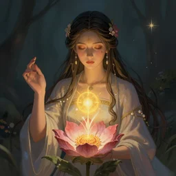 a beautiful artwork portrait of a flower druid performing magic, by Brooke Shaden, featured on artstation