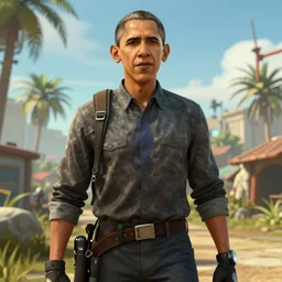 screenshot of barack obama in the video game borderlands