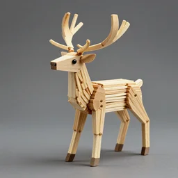 detailed reindeer made from match sticks like lowpoly wooden machine, by theo jansen, cgsociety