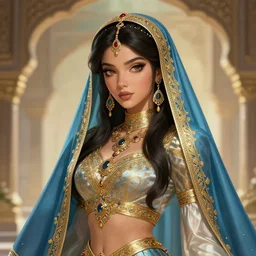 arabian princess, in the style of artgerm, illustration, epic, fantasy, intricate, hyper detailed, artstation, concept art, smooth, sharp focus, ray tracing, vibrant, photorealistic, indi creates