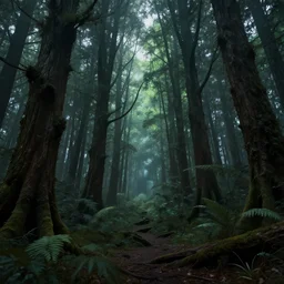 A fairy tale forest in the style of cyberpunk in the style of dark fantasy art Trending on artstation DeviantArt Pinterest detailed realistic HD 8k High Resolution