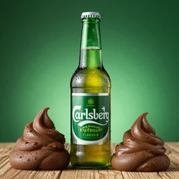 advertisement of new Carlsberg beer with poop flavour