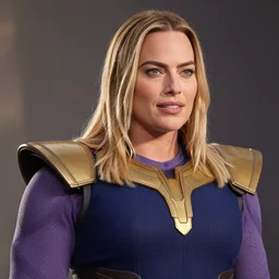 margot robbie as thanos, amazing detail