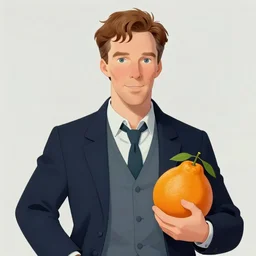 greg manchess, benedict cumberbatch as a kumquat, trending on artstation