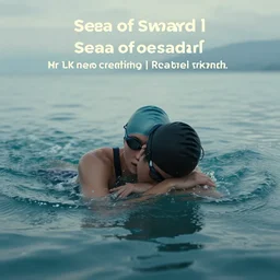 swimming in a sea of sadness, 8K, award winning, digital art