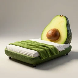 an avocado bed!!!, furniture concept photo!!, 8k!!,amazing quality!!! Unreal engine 5!!! Studio lighting!!! Cinema 4D!!