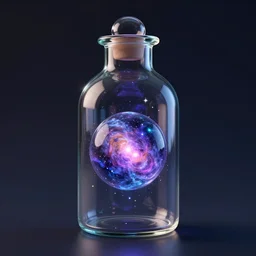 the universe in a glass bottle, digital art, trending on artstation